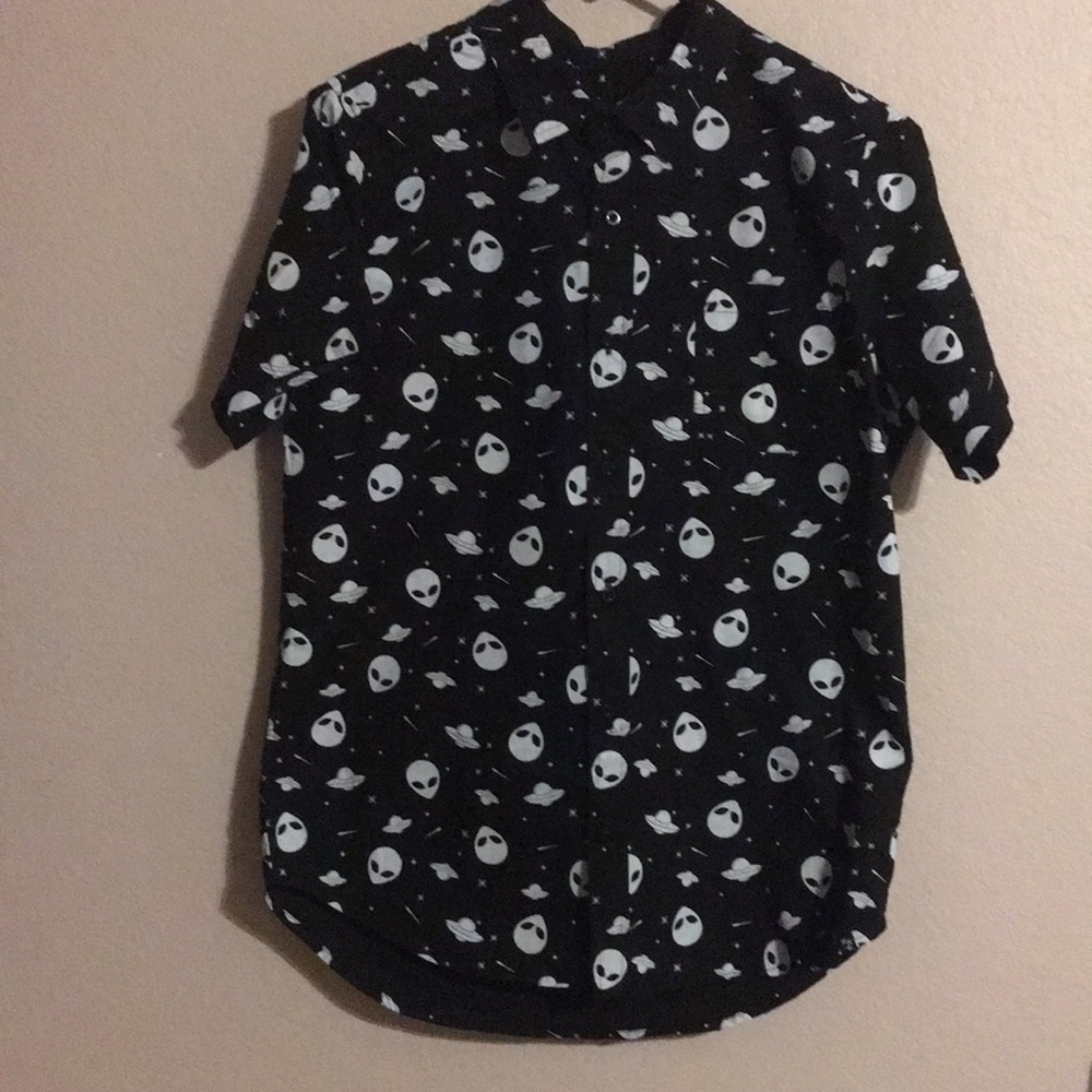 XXX RUDE Alien Short Sleeve Button Up